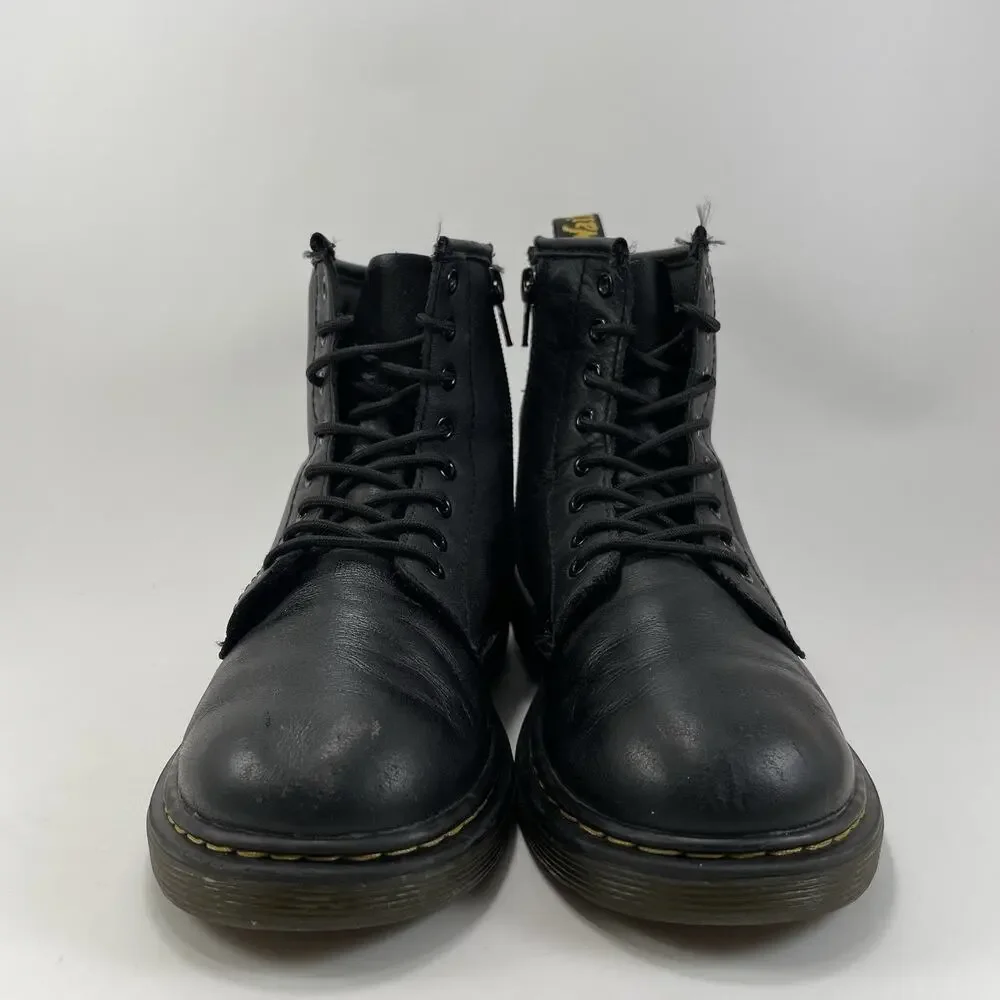 Dr Martens Docs 1460 J Combat Boots Little Girls Size 3 Black Leather Lace Up